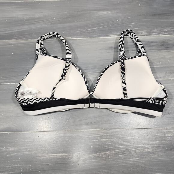 Kenneth Cole New York Bikini Swim Top 38 B/C Black and White Print - Picture 2 of 6